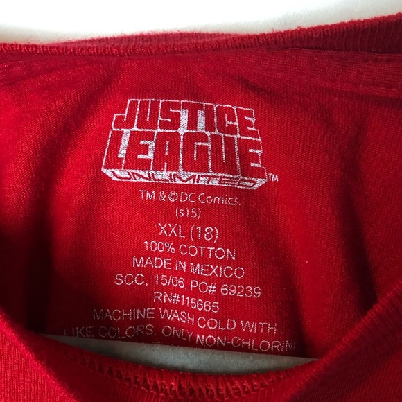 Boys Justice League Red DC Comics Graphic T-Shirt - Picture 4 of 4